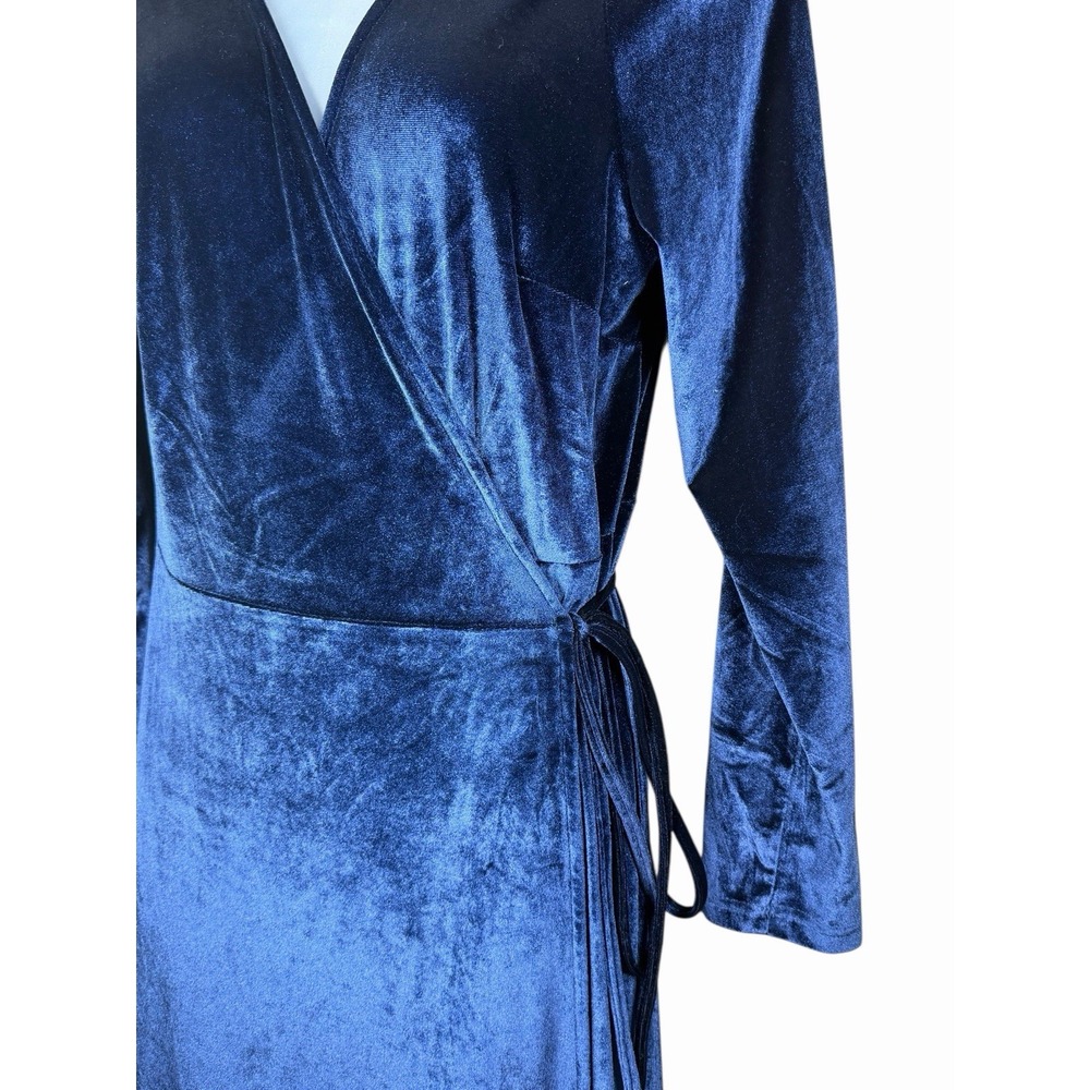 Baltic Born Velvet Wrap Dress NWT Sapphire Blue Long Sleeve Maxi Sz XL Holiday - Picture 5 of 15